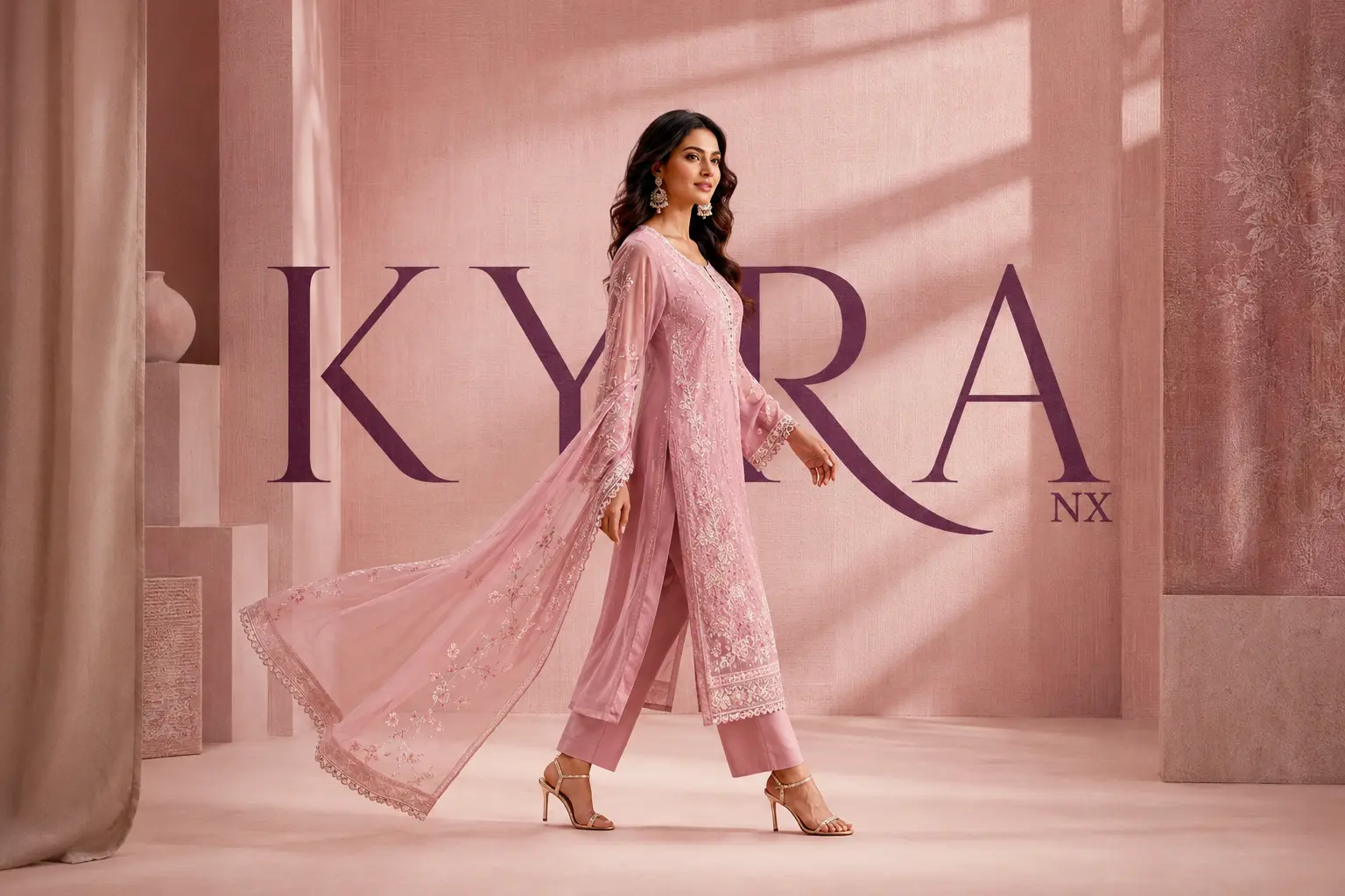 KYRA NX premium three-piece ethnic wear campaign